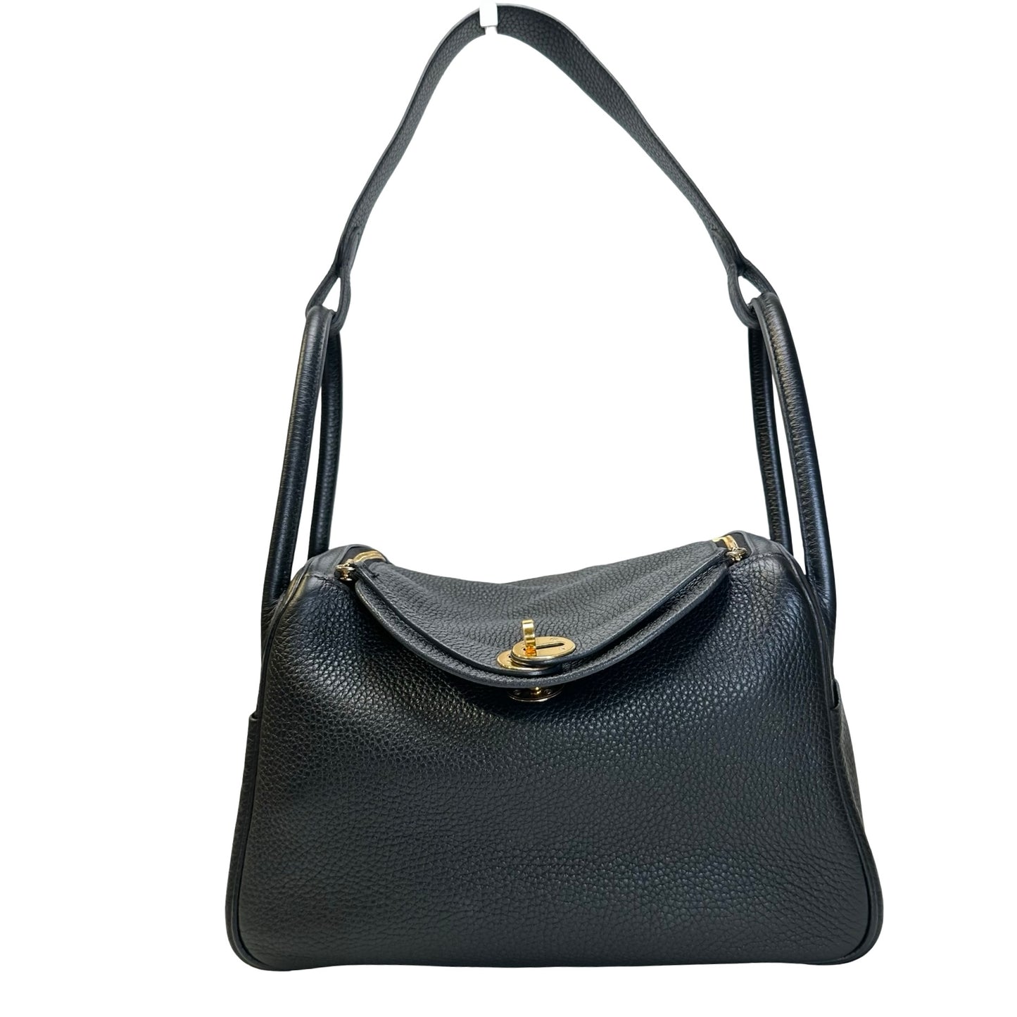 Used HERMES TC Lindy 26 Handbag Black GHW