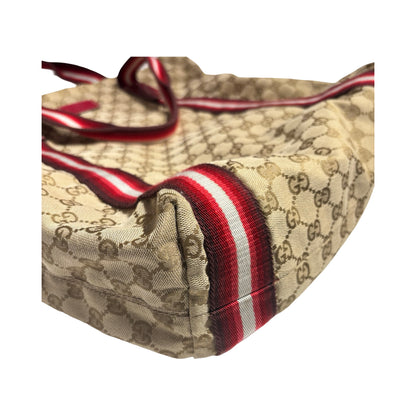 GUCCI CANVAS STRIPE TOTE BAG ［20000192］