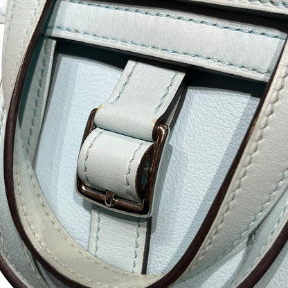 Used HERMÈS Mini Halzan Shoulder Bag Light Blue PHW