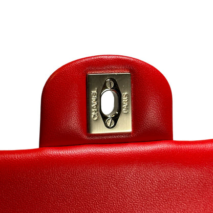 Used CHANEL Mini Flap 17cm Cross body bag Red PHW