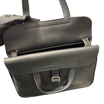 Used Hermès Halzan Shoulder Bag Black GHW