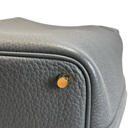 Used HERMES TC Picotin 18 Bucket Bag Grey GHW
