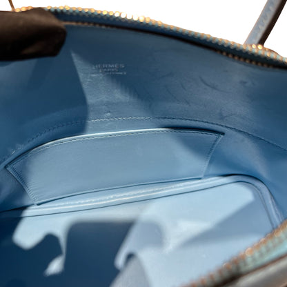 Used HERMÈS BOLIDE 27 Two Way Shoulder Bag Blue PHW