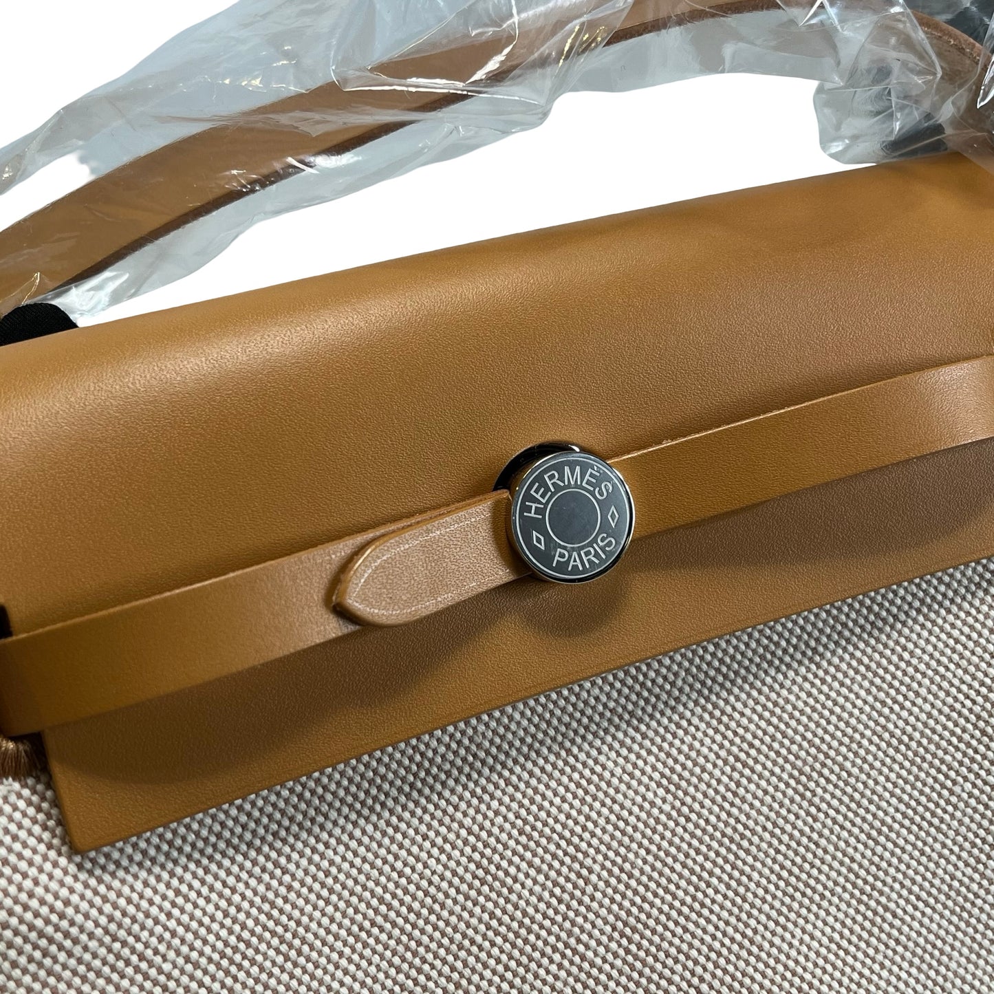 Brand New HERMES Toile Mini Herbag Cross body bag Tan Beige