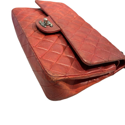 Used CHANEL Quilted Classic Flap Chain Shoulder Bag Red
