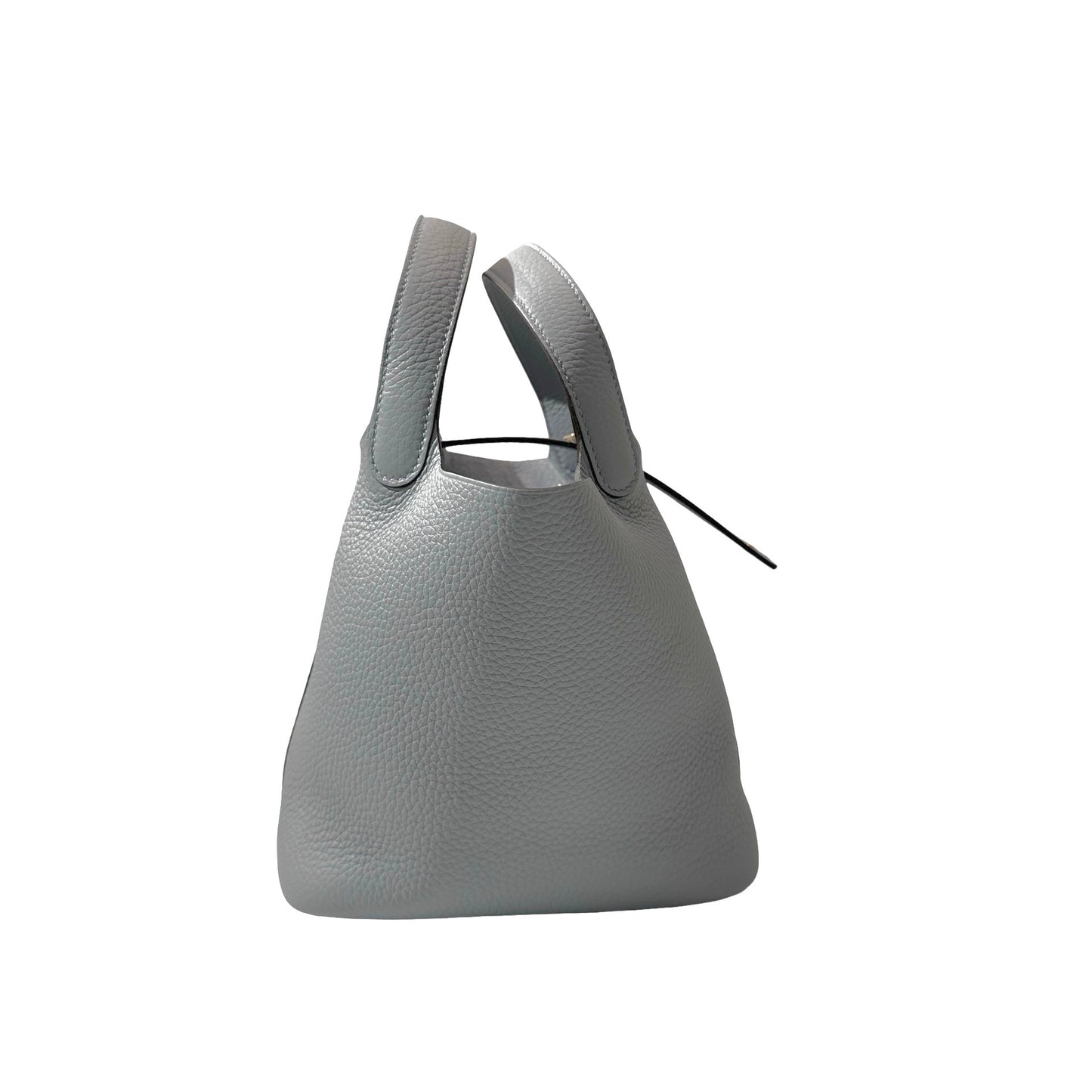 Used HERMÈS Clemence leather Picotin 18 Bucket Bag po gris pantin GHW