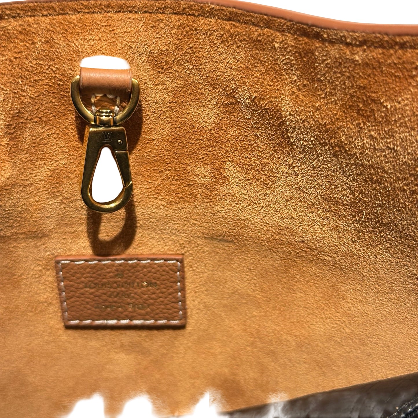 Used LOUIS VUITTON Monogram Leather Low Key Hobo Handbag Brown