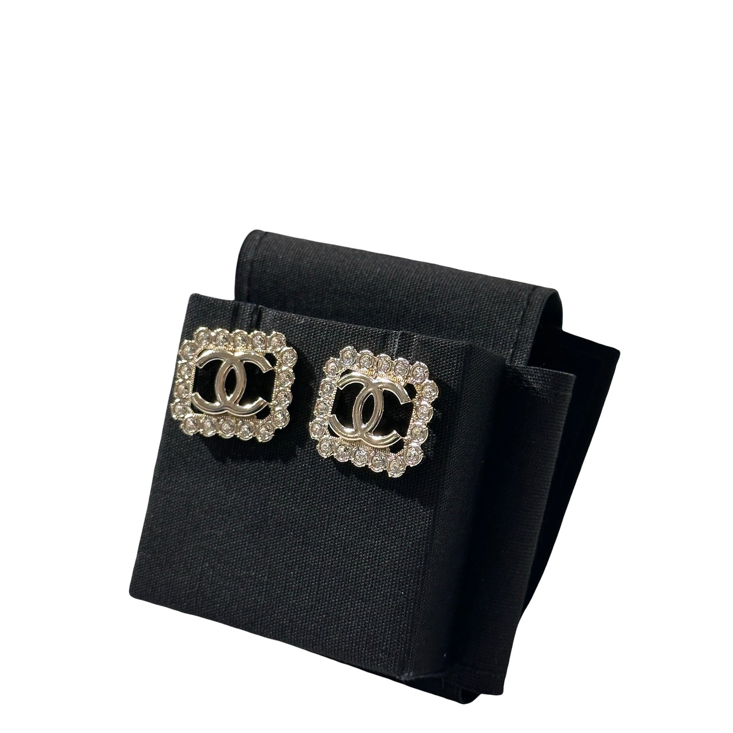 Used Chanel White Gold Earrings PHW