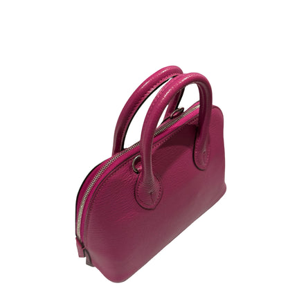 Used HERMES Chevre Mini Bolide Handbag L3 Rose Purple PHW