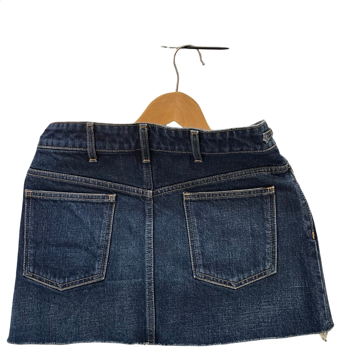 Used CÉLINE Denim Triomphe Chain Skirt Clothes Navy Blue