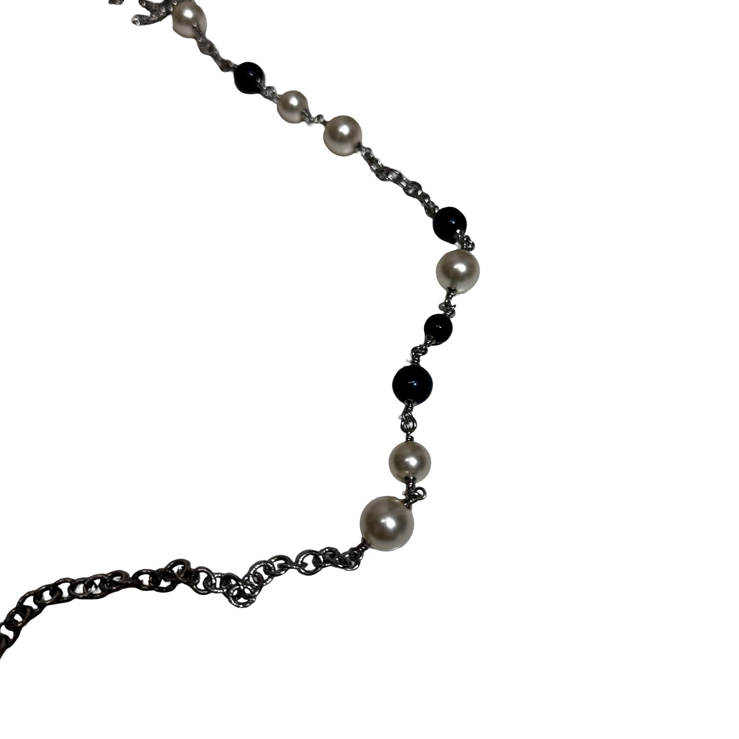 Used CHANEL Necklace Necklace PHW Navy Blue Green