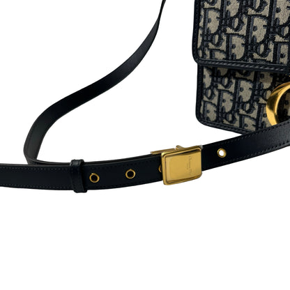 Used DIOR Canvas MONTAIGNE 30 Cross Body Bag Navy Blue