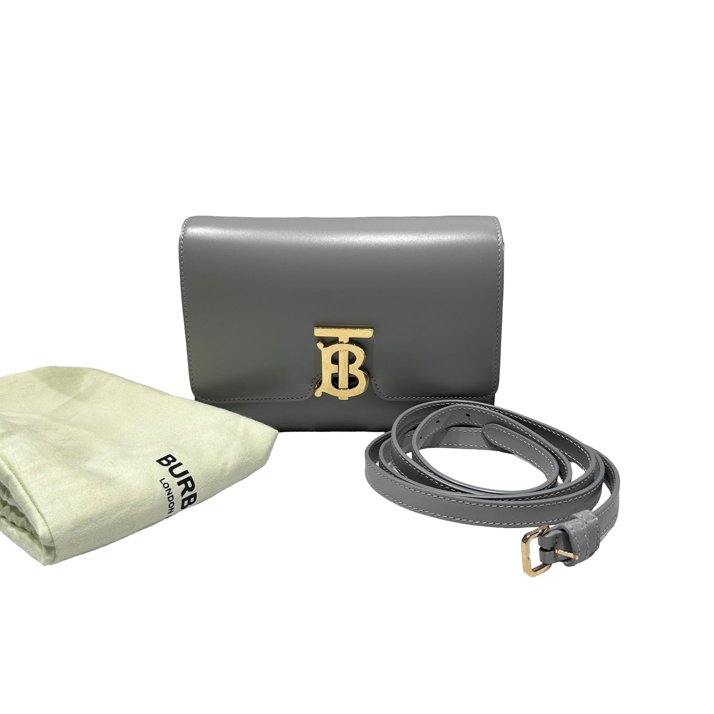 Used BURBERRY Cross Body Bag Grey GHW