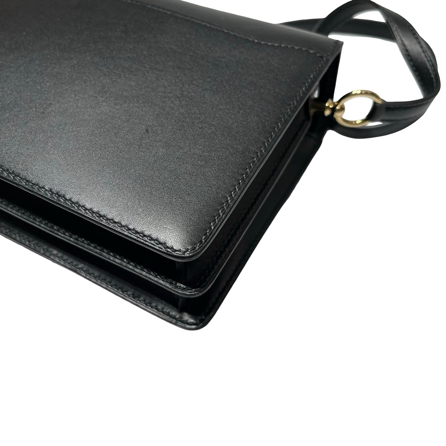 Unused HERMÈS MINI ROULIS Cross Body Bag Black GHW