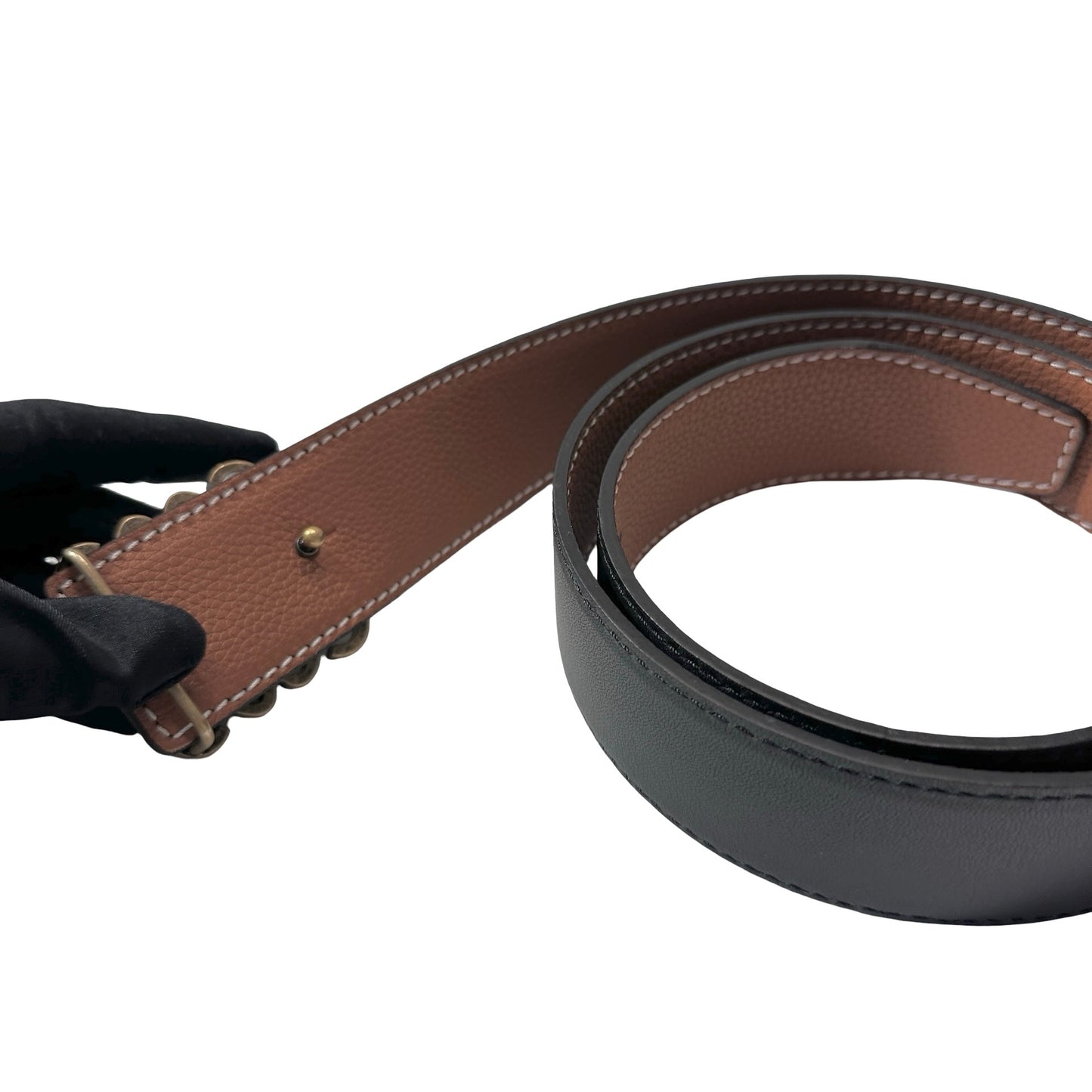 Used LOEWE Belt Black Brown GHW