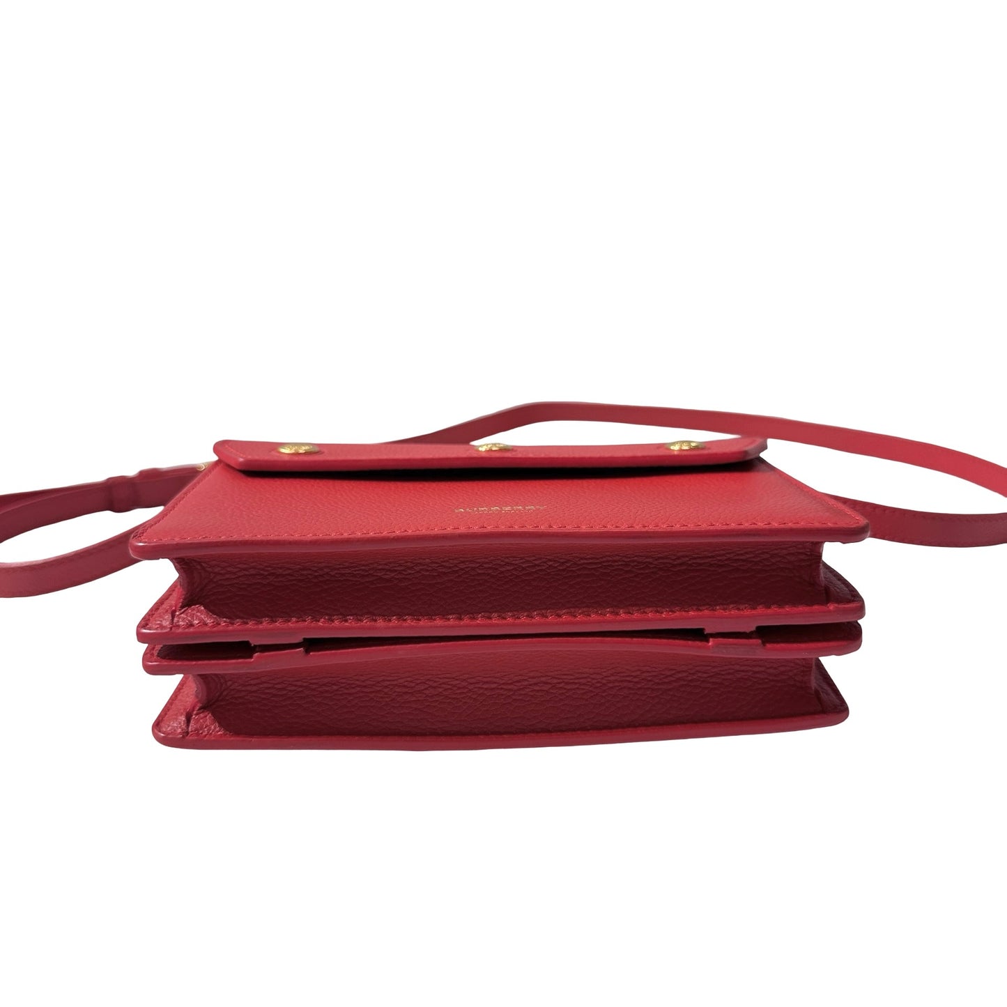 Used BURBERRY Calfskin Leather Cross body Cross Body Bag Red GHW
