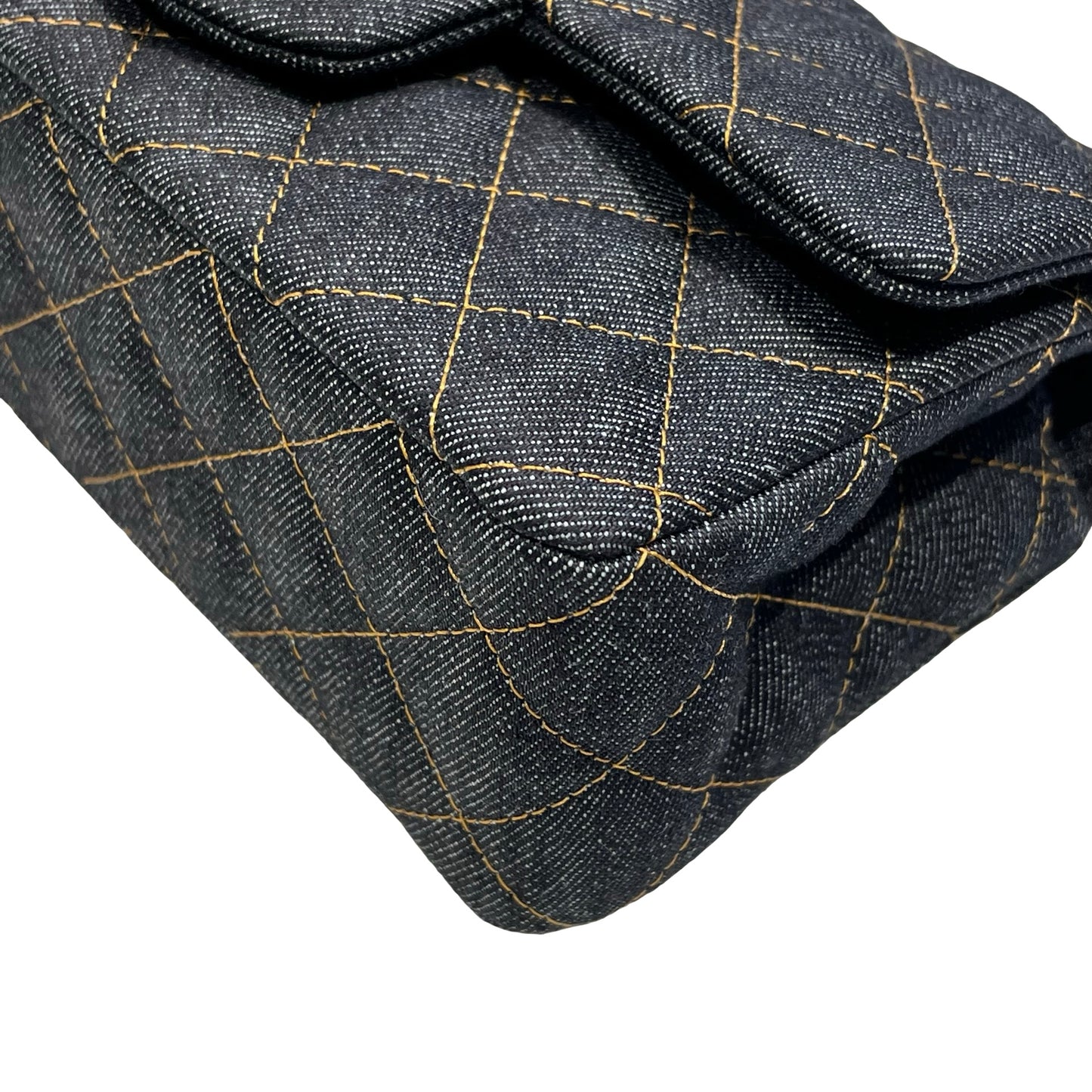Unused Chanel Denim 20 Mini Flap Shoulder Bag Navy Blue GHW