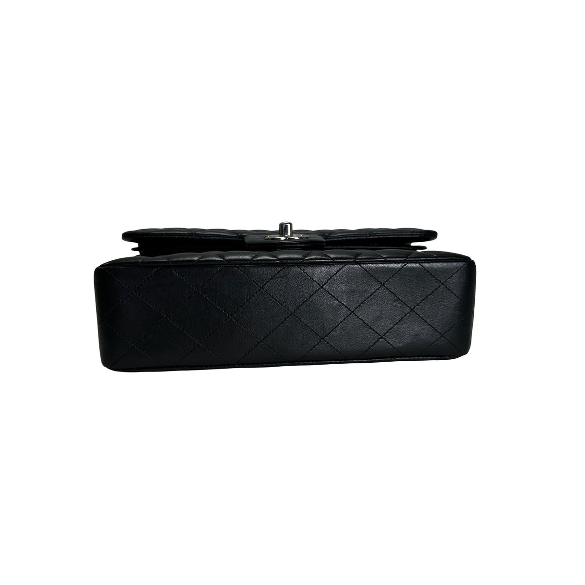 Used CHANEL Lambskin CF Crossbody Bag Black PHW