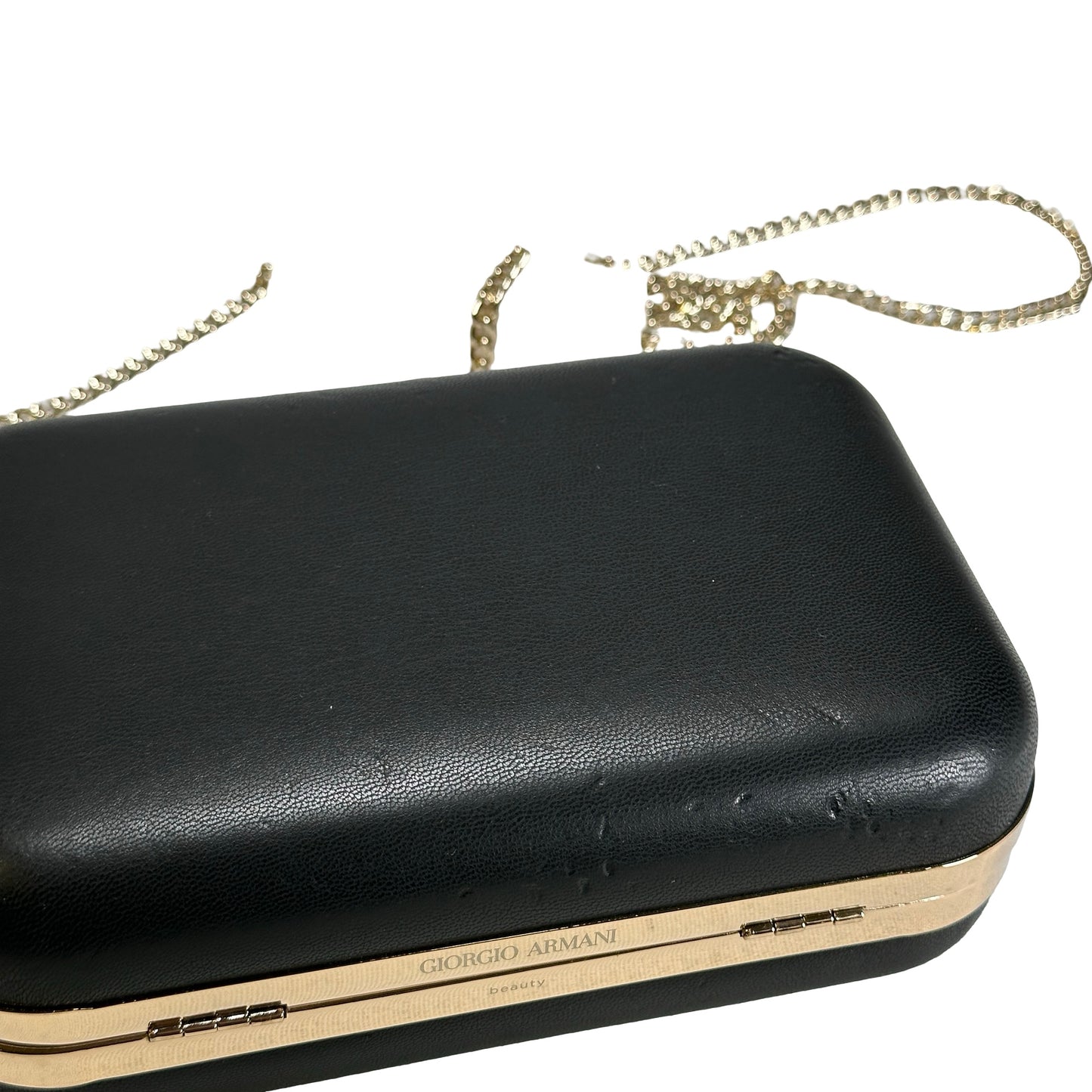 GIORGIO ARMANI Solid Si Perfume and Lipstick Set Clutch Minaudière Black Gold Red