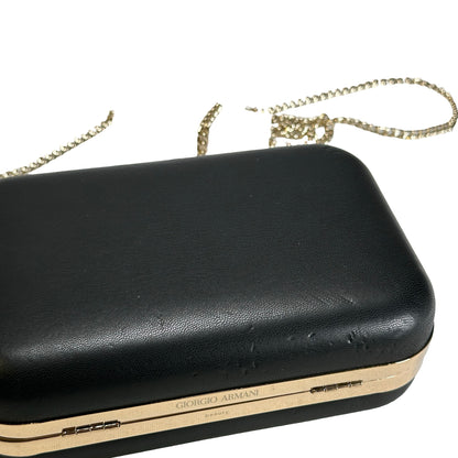 GIORGIO ARMANI Solid Si Perfume and Lipstick Set Clutch Minaudière Black Gold Red