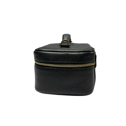 Used CHANEL Vanity Case Shoulder Bag Black GHW