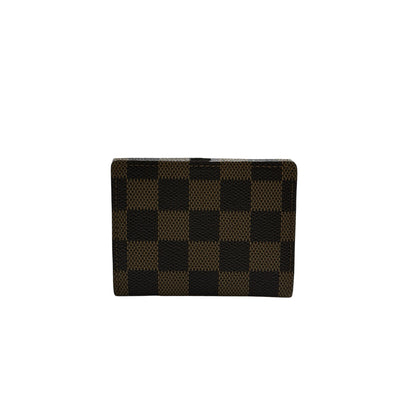 Used LOUIS VUITTON Damier Ebene Victorine Wallet Card holder Brown