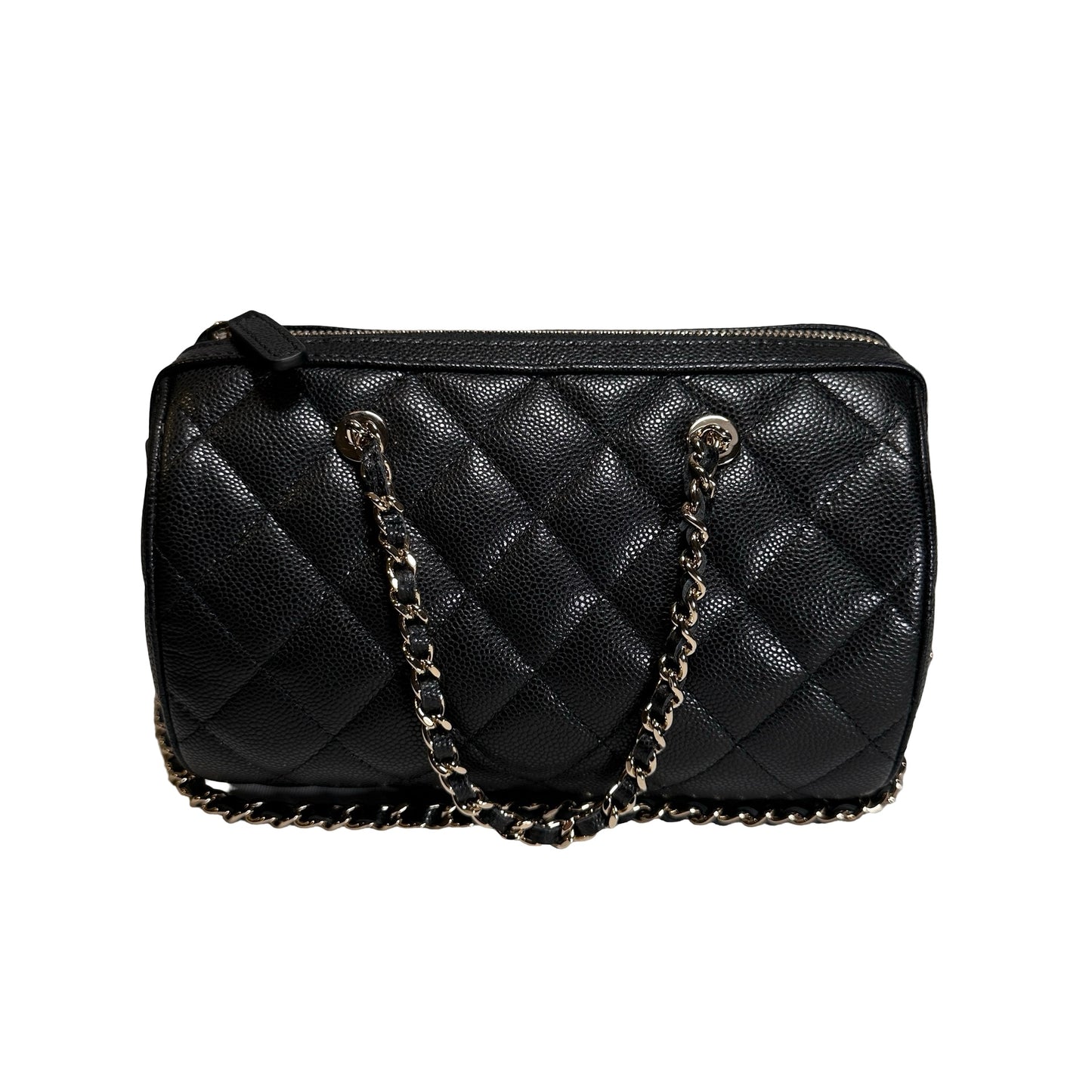 Used CHANEL Caviar Quilted Quilted Barrel Bag Barrel Bag Black