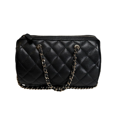 Used CHANEL Caviar Quilted Quilted Barrel Bag Barrel Bag Black