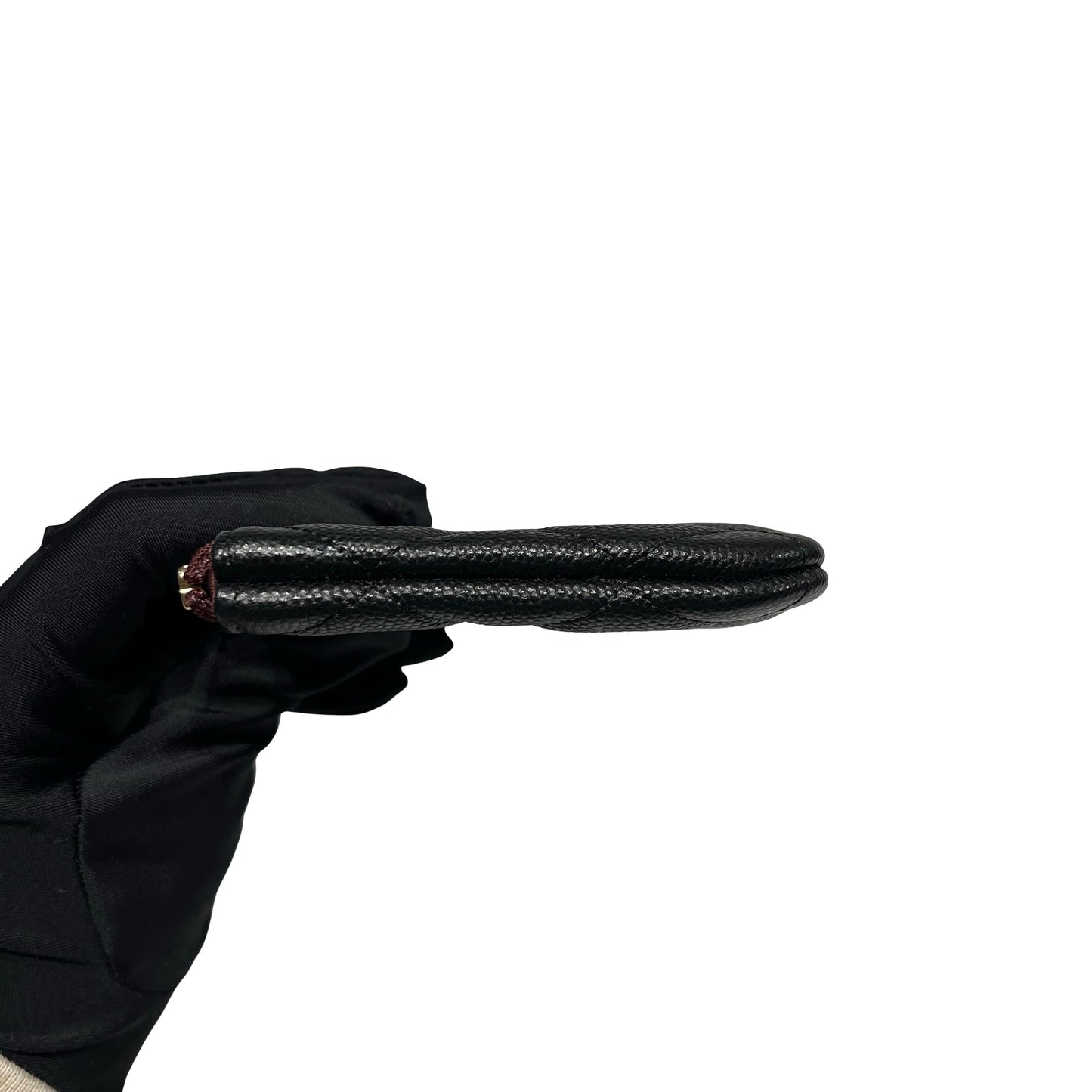 Used CHANEL Calfskin Leather  Pouch Black GHW