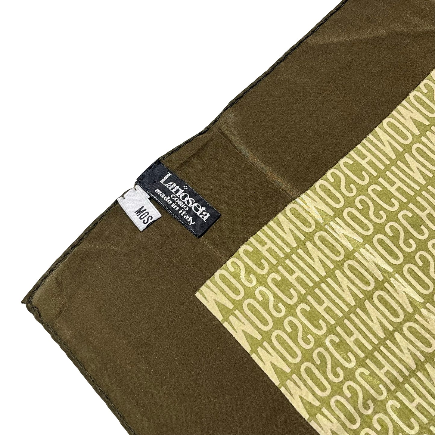 Used MOSCHINO Silk Monogram Square Scarf Green