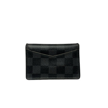 Used Louis Vuitton LV cardholder Card holder Black Grey