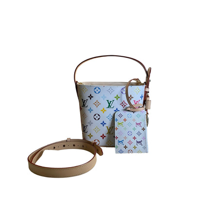 LOUIS VUITTON Monogram Multicolor All in BB Bucket Bag White Multicolor