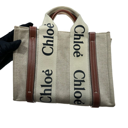 Used CHLOE Tote Bag White Brown