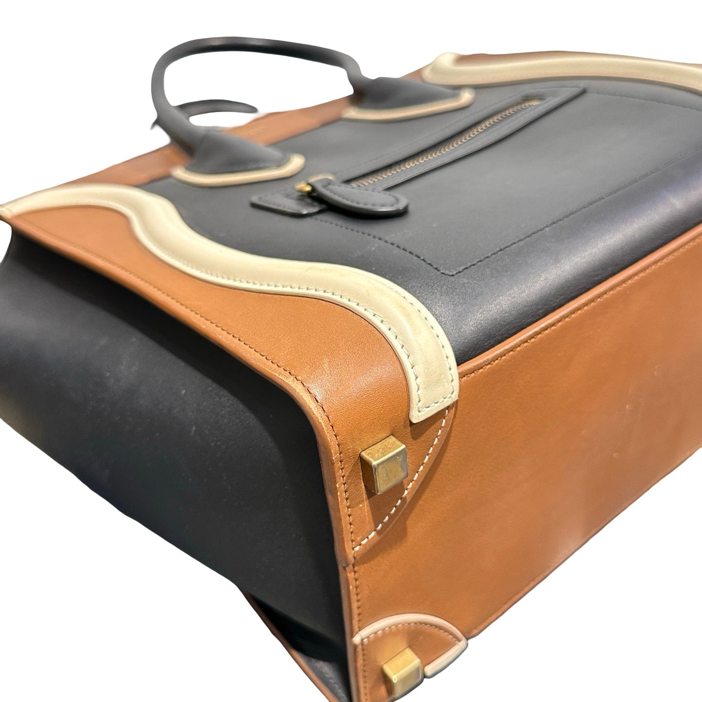 Used CÉLINE LUGGAGE Handbag Brown Black