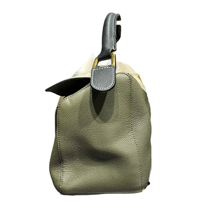 Used LOEWE Puzzle Crossbody Bag Beige Green