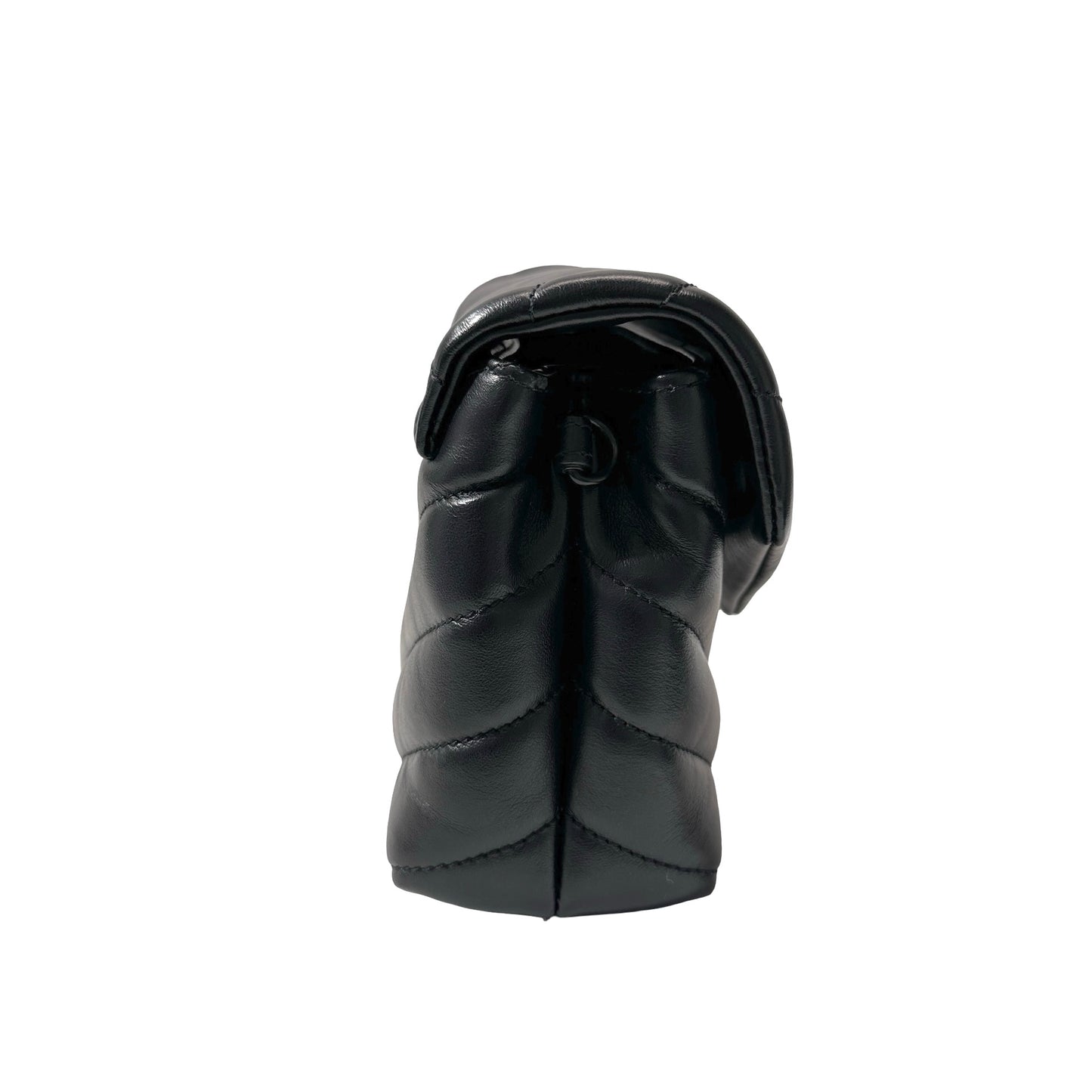 SAINT LAURENT Matelassé Calfskin Loulou Shoulder Bag Black