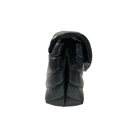 SAINT LAURENT Matelassé Calfskin Loulou Shoulder Bag Black