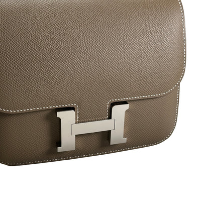 Brand New HERMES Epsom Mini Constance Shoulder Bag Etoupe PHW