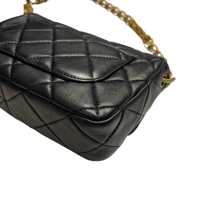 Used CHANEL Lambskin 23A Tassel hobo Hobo Bag Black Gold