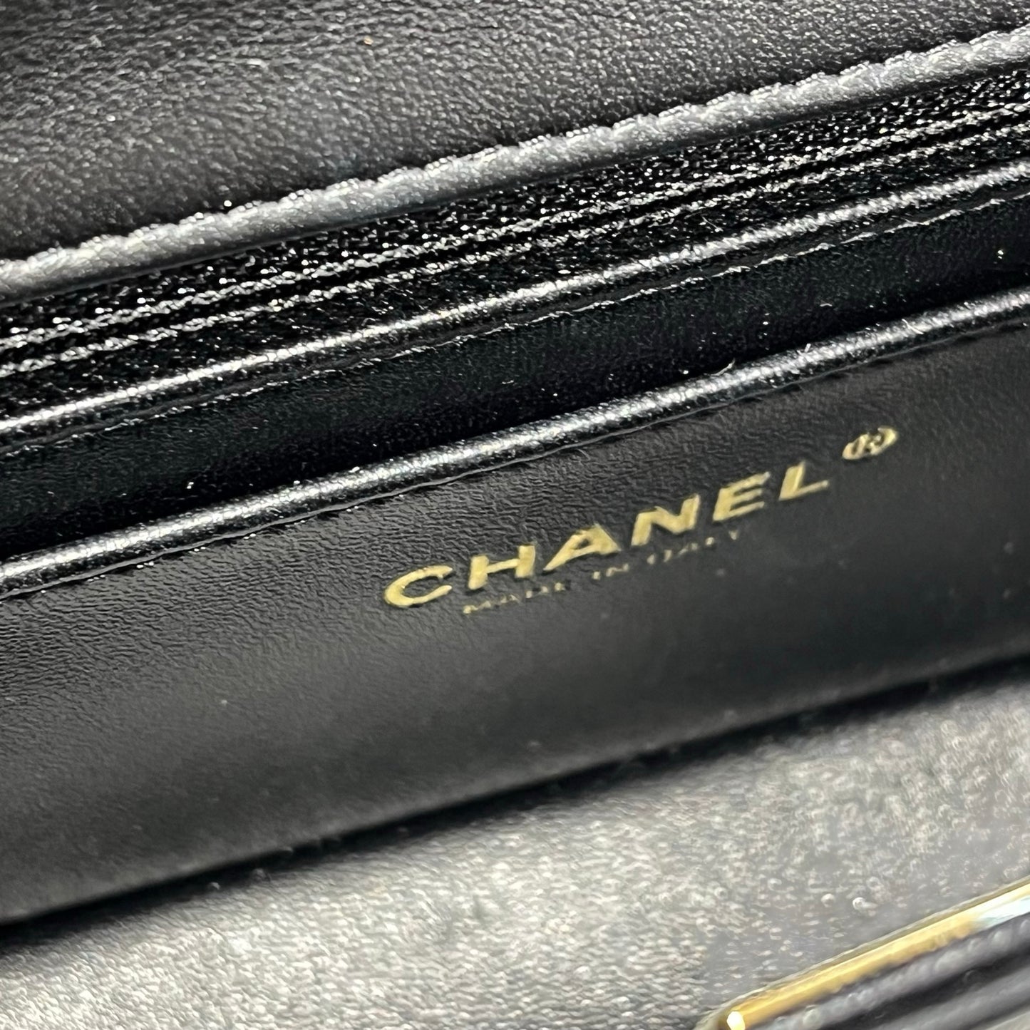 Used CHANEL Lambskin Leather 20 Mini Flap Cross Body Bag Black GHW
