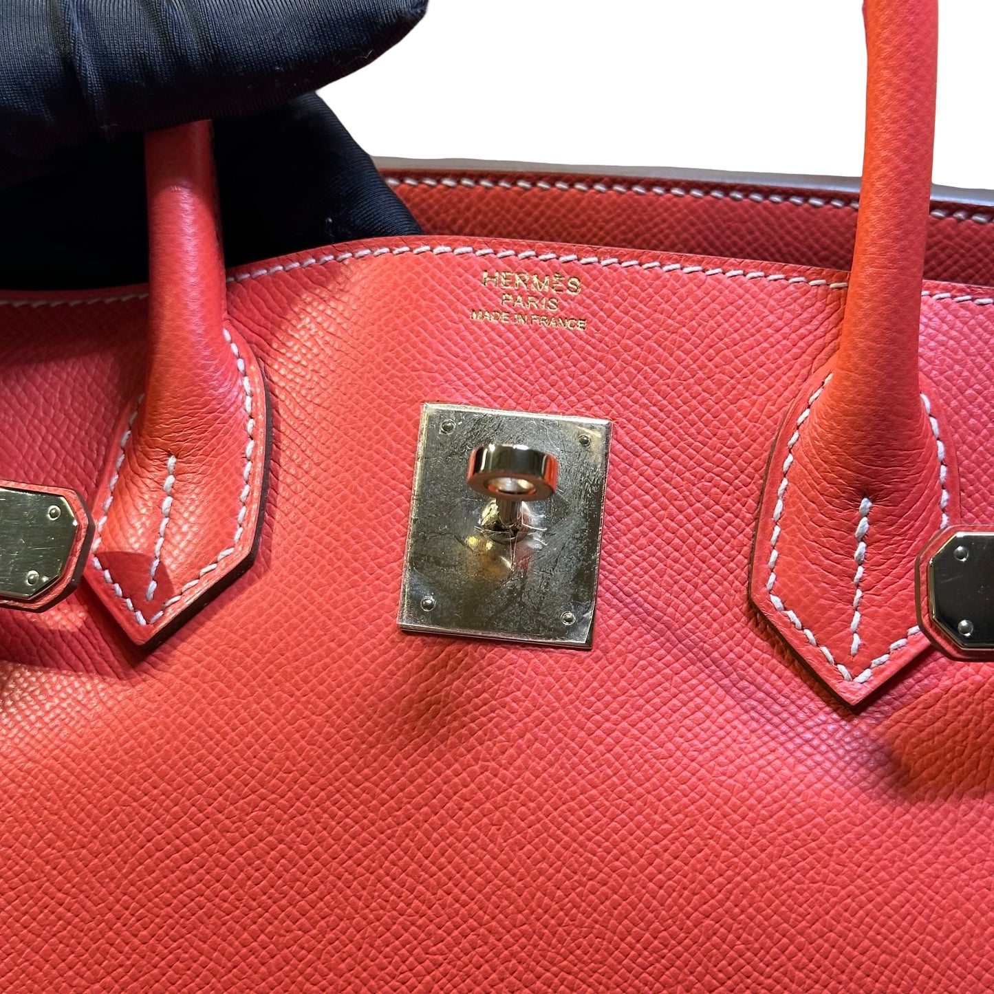 Used HERMES Epsom Birkin Handbag Orange