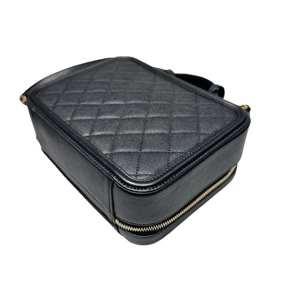 Used Chanel Vanity Case Chain Shoulder Bag Black GHW