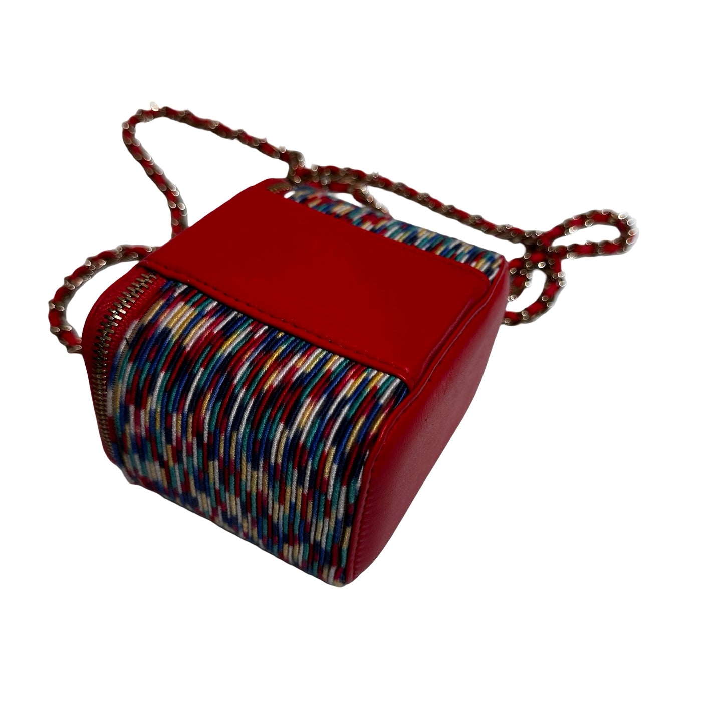 Used CHANEL Mini Vanity Cross Body Bag Red Multi color