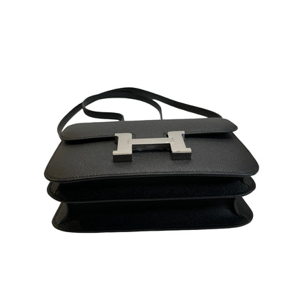 Brand New HERMES Epsom Mini Constance Shoulder Bag Black PHW