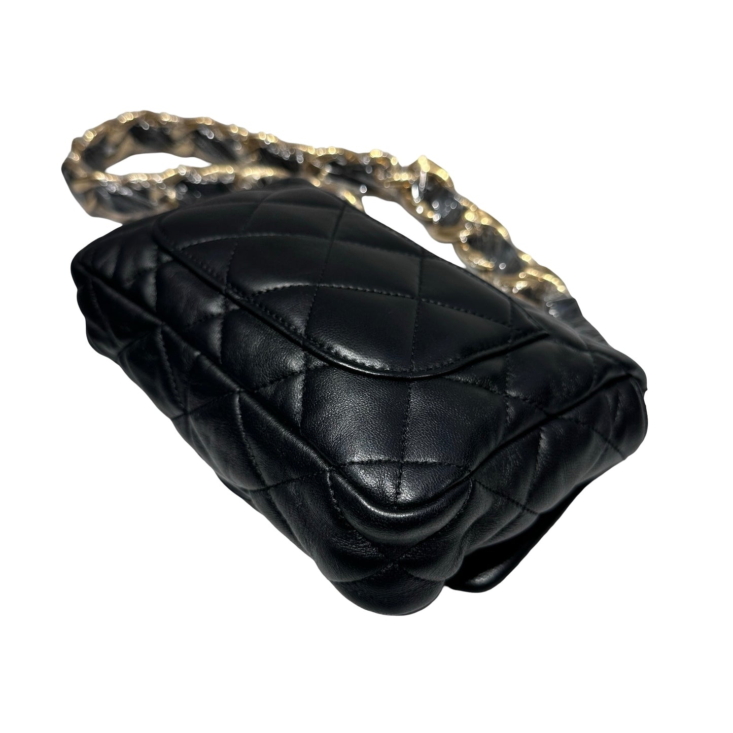 Used CHANEL Flap 20cm Chain Shoulder Bag Black GHW