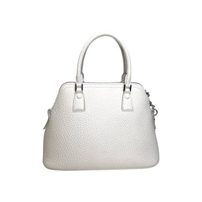 Used MAISON MARGIELA Textured Leather 5AC Classique Mini Bag Handbag White PHW