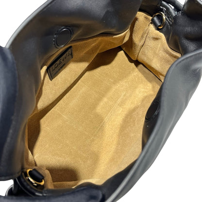Used LOEWE Calfskin Leather Hamenco Cross Body Bag Black