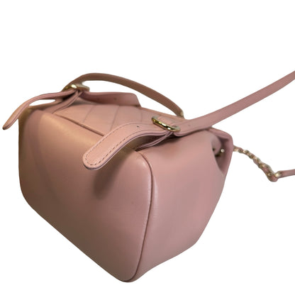 Brand New CHANEL Quilted Calfskin Duma Backpack Pink Gold