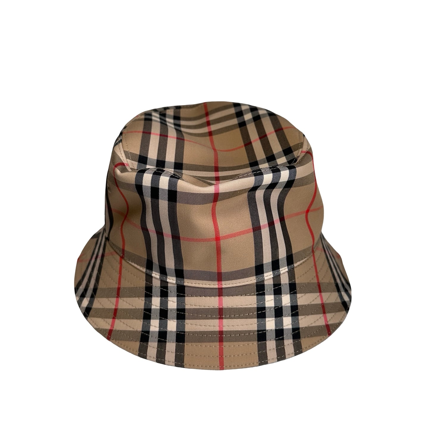 Used BURBERRY Vintage Check Vintage Check Bucket Hat Hat Archive Beige Black Red White