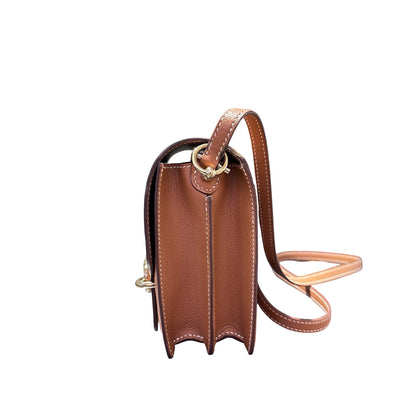 Used HERMÈS Evercolor leather MINI ROULIS Cross Body Bag GHW Gold